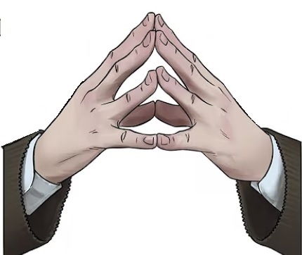 Τι σημαίνει η στάση με χέρια τοποθετημένα σαν καμπαναριό ή χέρια πυραμίδας (steeple gesture or pyramid hands)©