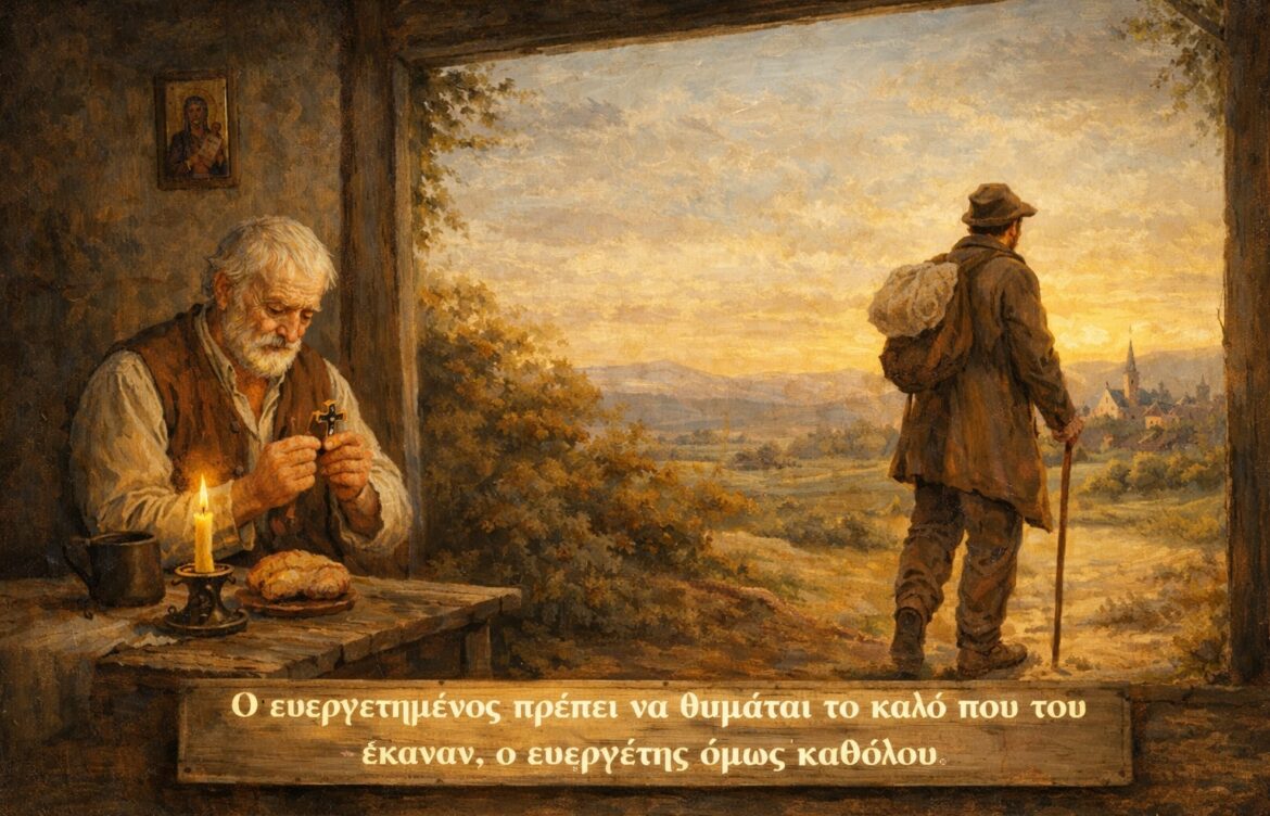 Ο ευεργετημένος πρέπει να θυμάται το καλό που του έκαναν, ο ευεργέτης όμως καθόλου